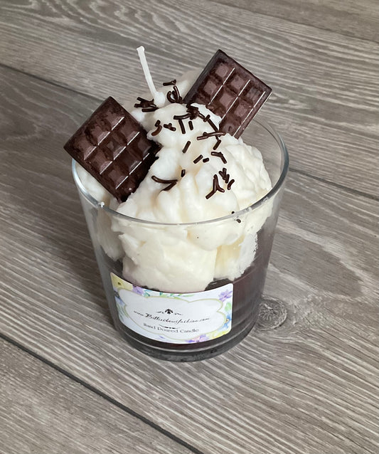 Chocolate whipped cream candle