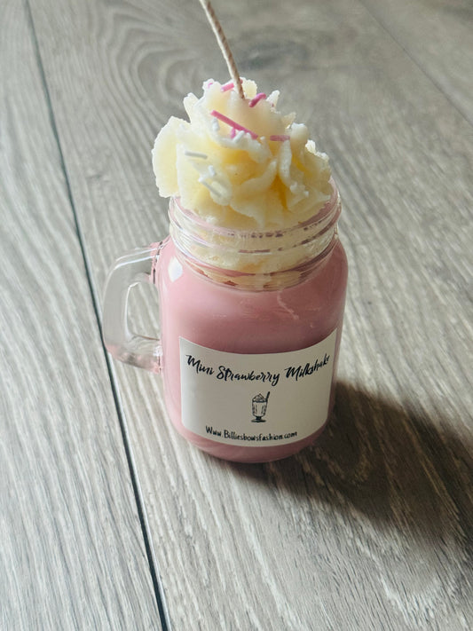 Mini milkshake candle pink