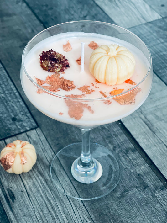 Autumn pumpkin cocktail candle