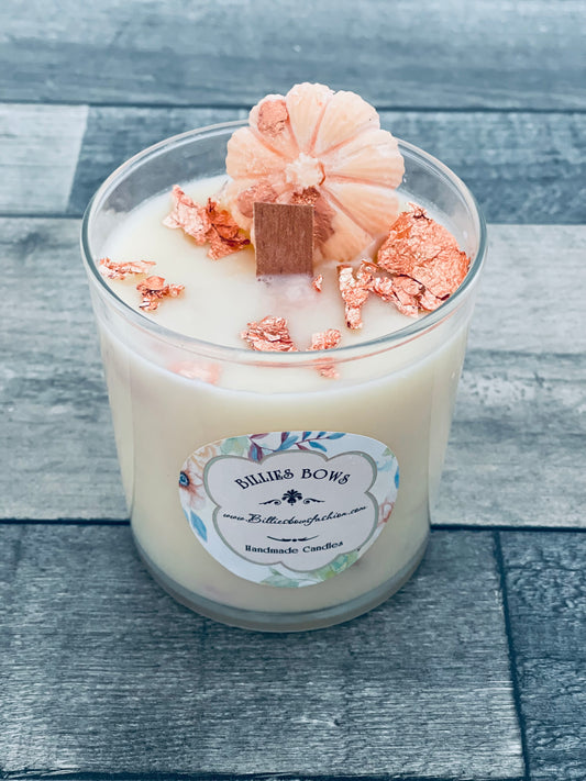 Crackling wick pumpkin candle